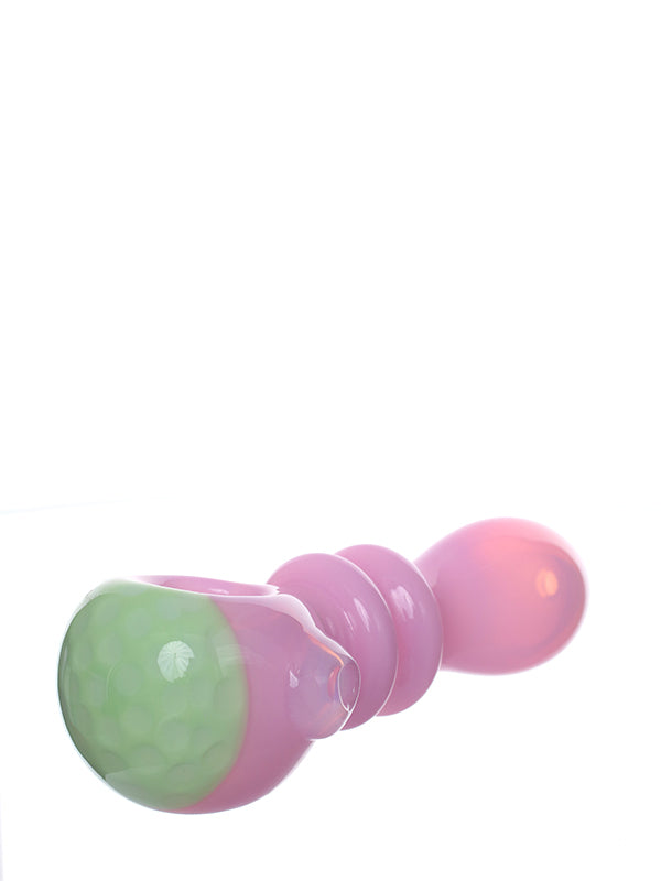 Pink Hand pipe with Green Honeycomb